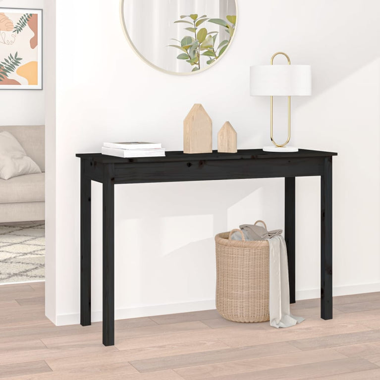 Wandtafel 110x40x75 cm massief grenenhout zwart MeubelReus