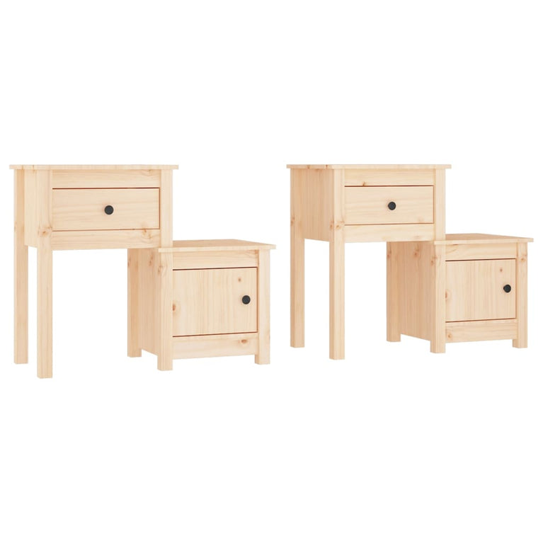 Nachtkastjes 2 st 79,5x38x65,5 cm massief grenenhout MeubelReus