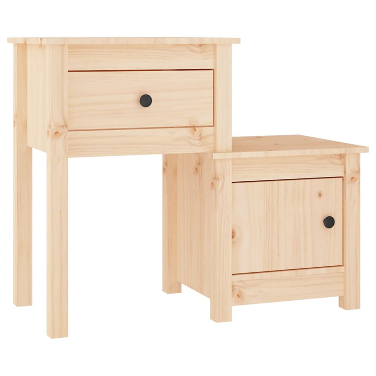 Nachtkastjes 2 st 79,5x38x65,5 cm massief grenenhout MeubelReus