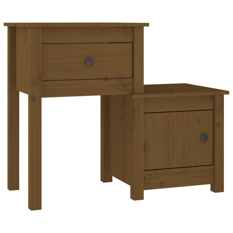 Nachtkastjes 2 st 79,5x38x65,5 cm grenenhout honingbruin MeubelReus