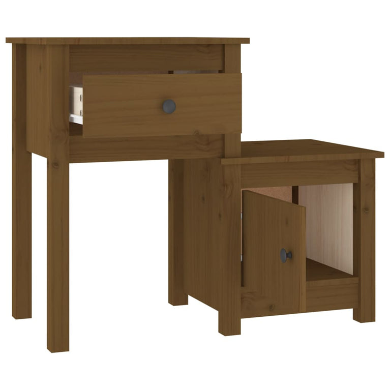 Nachtkastjes 2 st 79,5x38x65,5 cm grenenhout honingbruin MeubelReus