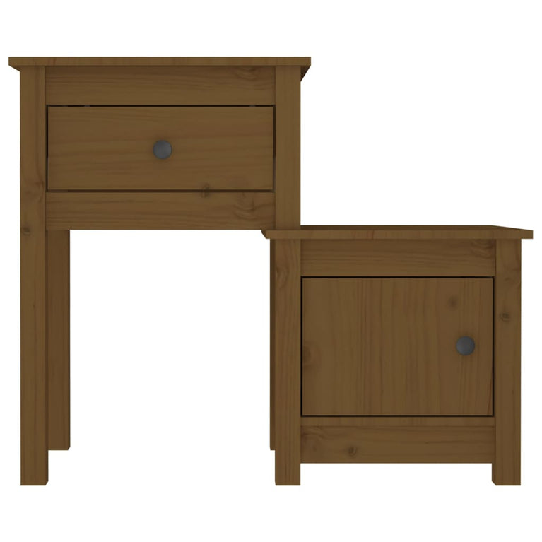 Nachtkastjes 2 st 79,5x38x65,5 cm grenenhout honingbruin MeubelReus