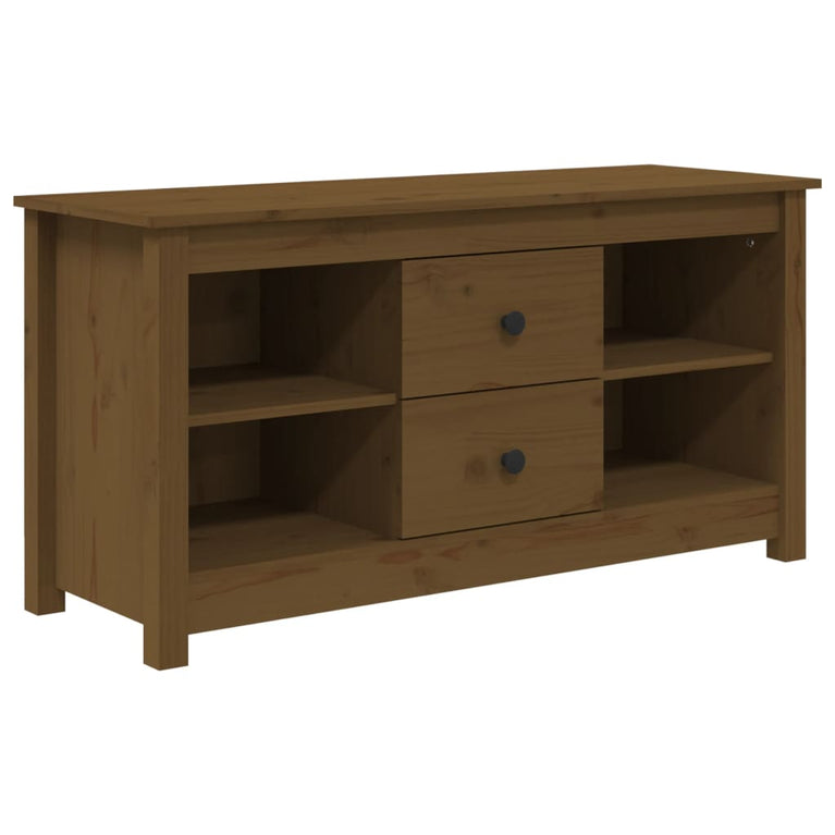 Tv-meubel 103x36,5x52 cm massief grenenhout honingbruin MeubelReus