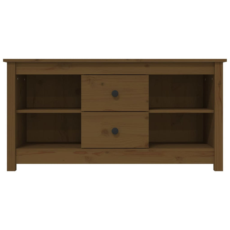 Tv-meubel 103x36,5x52 cm massief grenenhout honingbruin MeubelReus