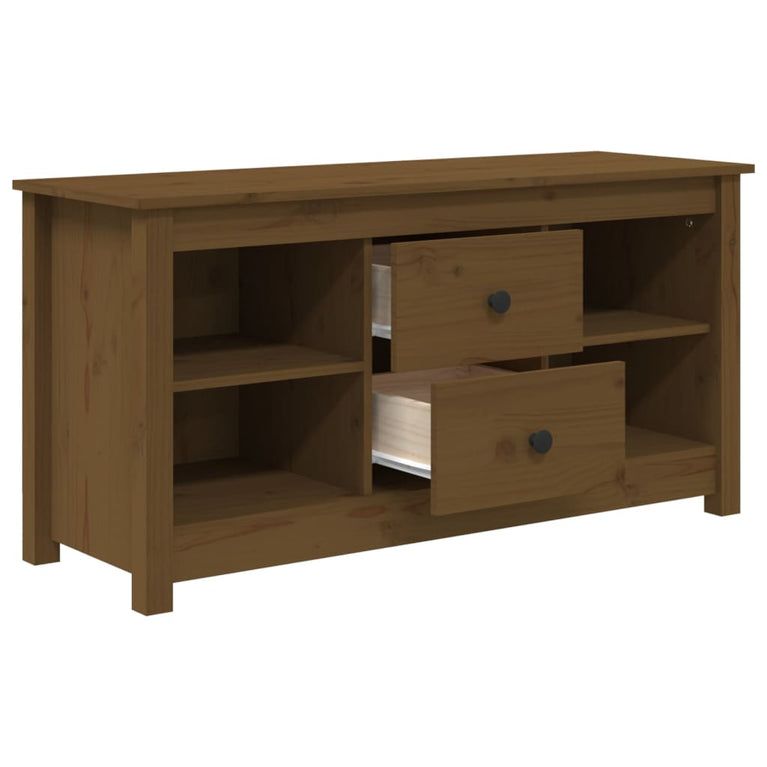 Tv-meubel 103x36,5x52 cm massief grenenhout honingbruin MeubelReus