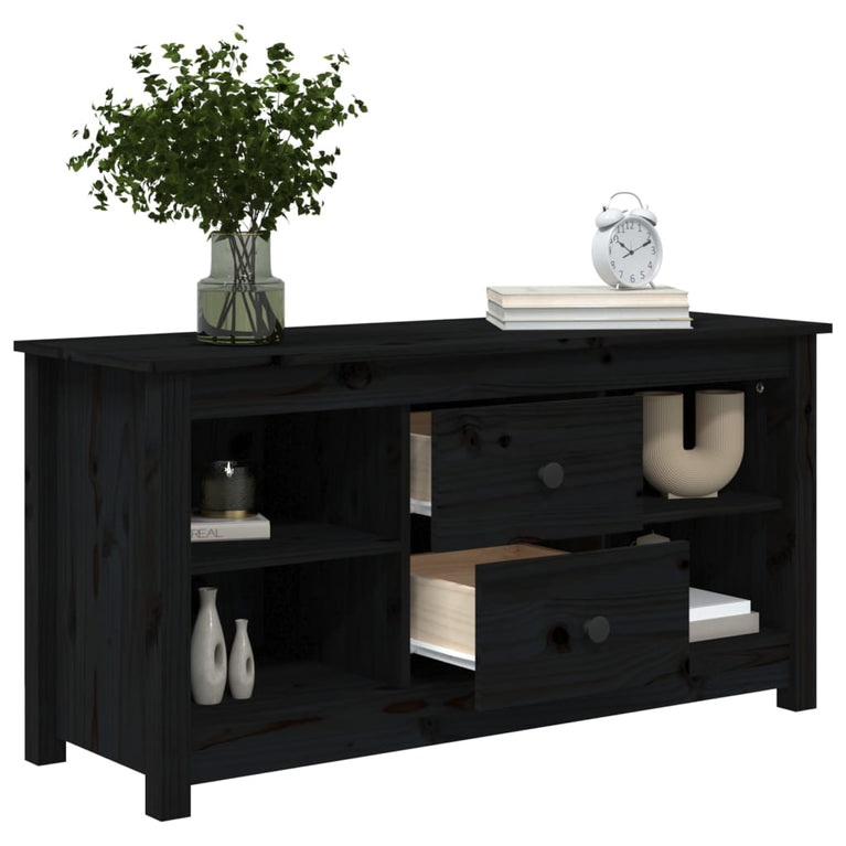 Tv-meubel 103x36,5x52 cm massief grenenhout zwart MeubelReus