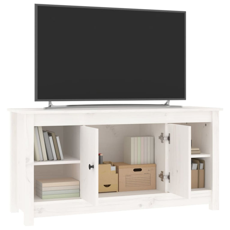Tv-meubel 103x36,5x52 cm massief grenenhout wit MeubelReus