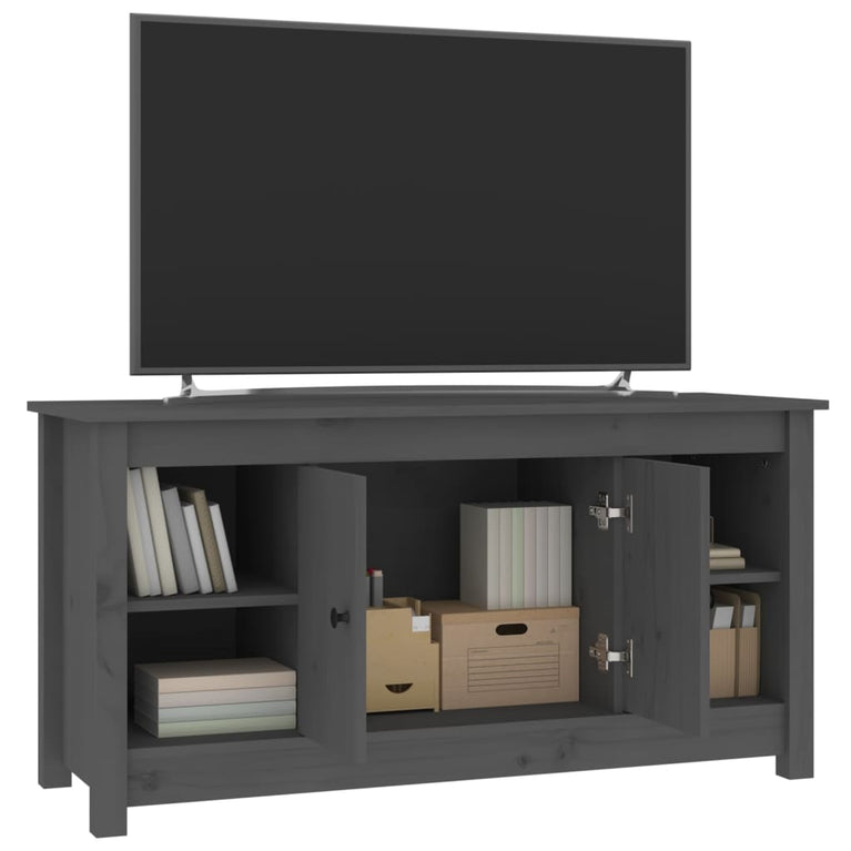 Tv-meubel 103x36,5x52 cm massief grenenhout grijs MeubelReus