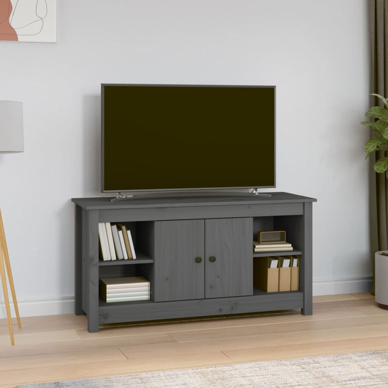 Tv-meubel 103x36,5x52 cm massief grenenhout grijs MeubelReus