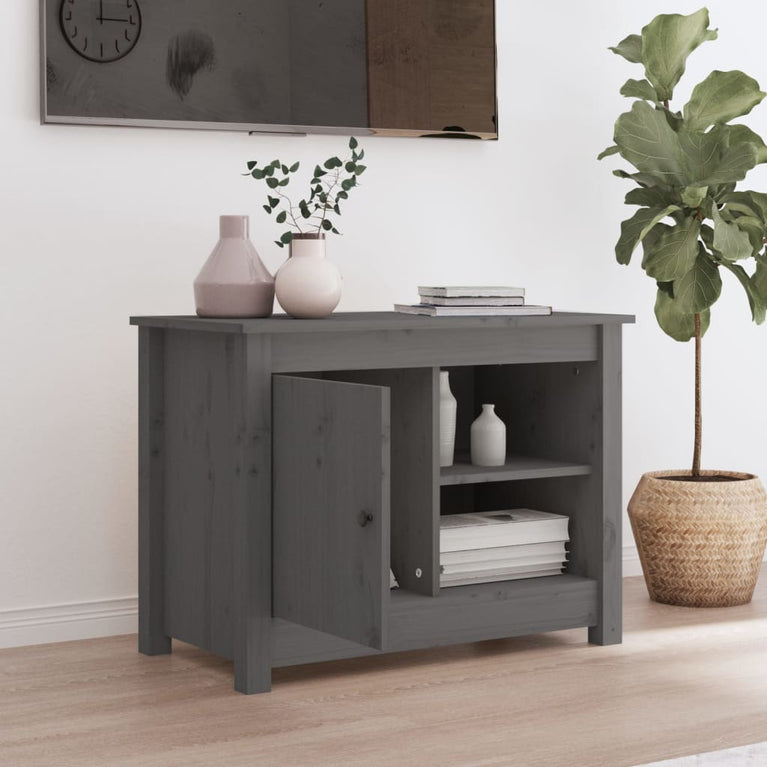 Tv-meubel 70x36,5x52 cm massief grenenhout grijs MeubelReus