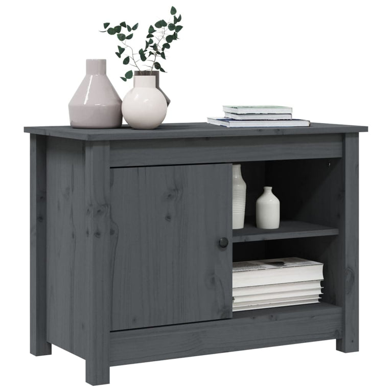 Tv-meubel 70x36,5x52 cm massief grenenhout grijs MeubelReus