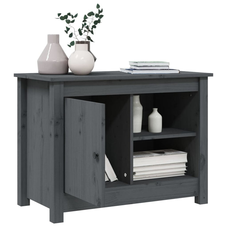 Tv-meubel 70x36,5x52 cm massief grenenhout grijs MeubelReus