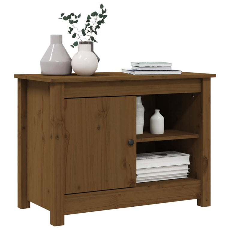 Tv-meubel 70x36,5x52 cm massief grenenhout honingbruin MeubelReus