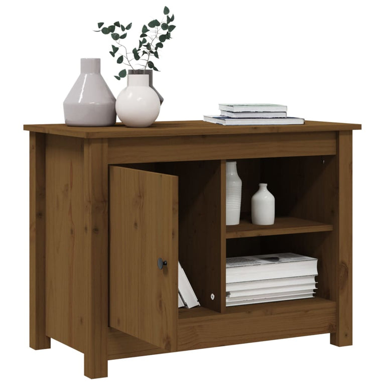 Tv-meubel 70x36,5x52 cm massief grenenhout honingbruin MeubelReus