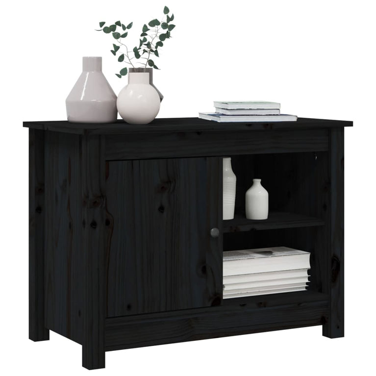 Tv-meubel 70x36,5x52 cm massief grenenhout zwart MeubelReus