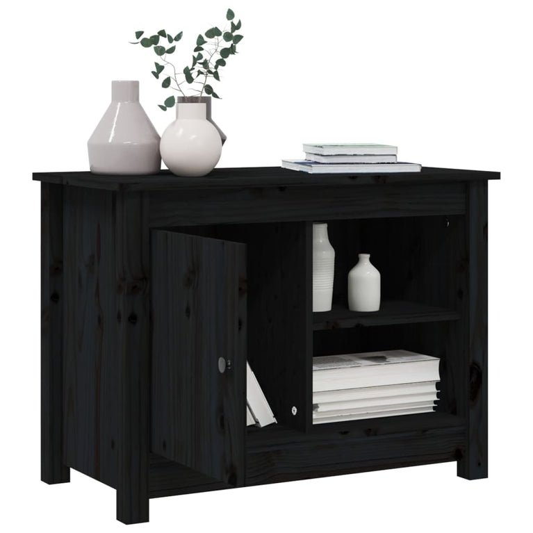 Tv-meubel 70x36,5x52 cm massief grenenhout zwart MeubelReus