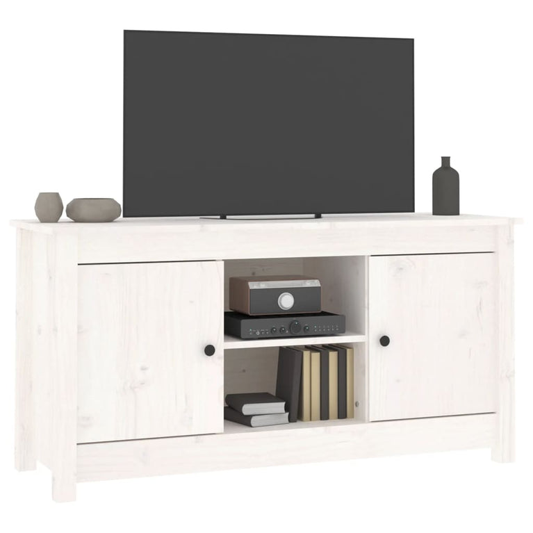 Tv-meubel 103x36,5x52 cm massief grenenhout wit MeubelReus