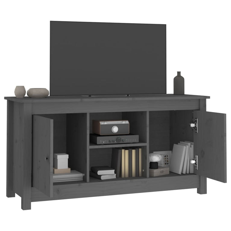 Tv-meubel 103x36,5x52 cm massief grenenhout grijs MeubelReus
