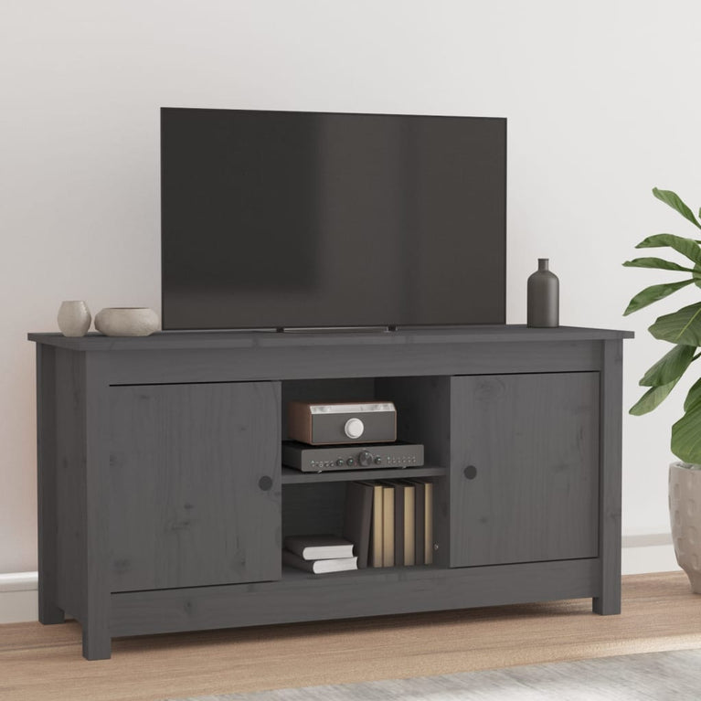 Tv-meubel 103x36,5x52 cm massief grenenhout grijs MeubelReus