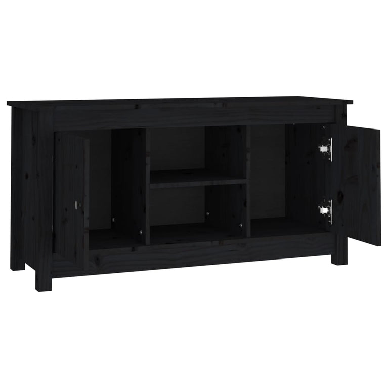 Tv-meubel 103x36,5x52 cm massief grenenhout zwart MeubelReus