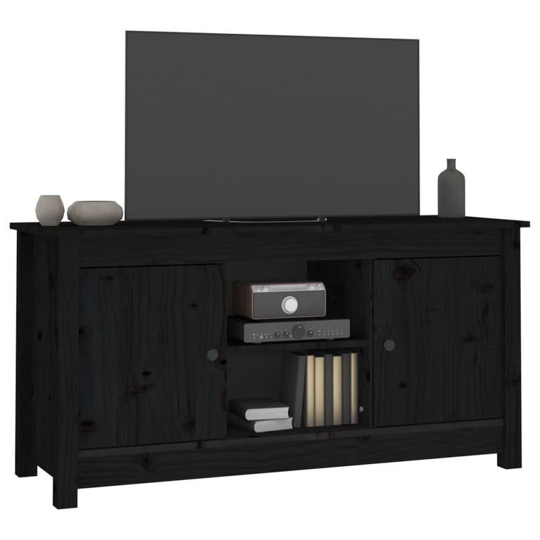 Tv-meubel 103x36,5x52 cm massief grenenhout zwart MeubelReus