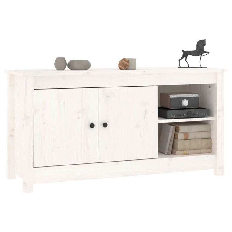 Tv-meubel 103x36,5x52 cm massief grenenhout wit MeubelReus