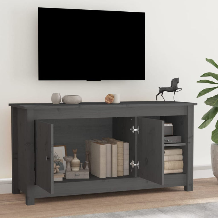 Tv-meubel 103x36,5x52 cm massief grenenhout grijs MeubelReus