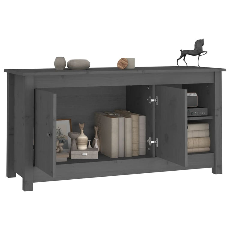 Tv-meubel 103x36,5x52 cm massief grenenhout grijs MeubelReus