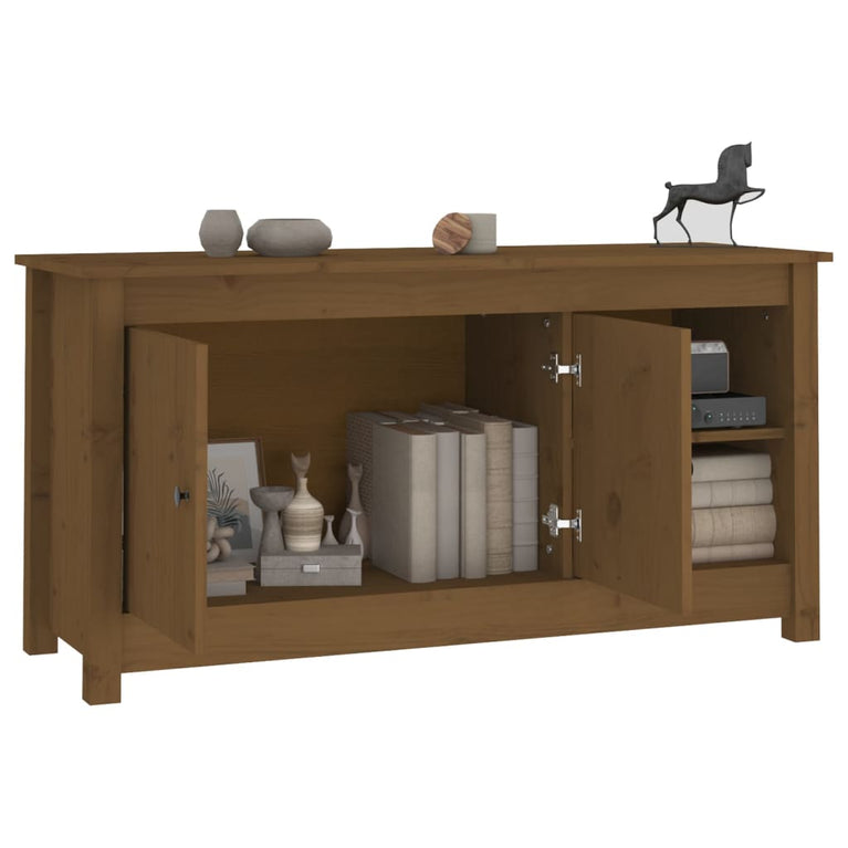 Tv-meubel 103x36,5x52 cm massief grenenhout honingbruin MeubelReus