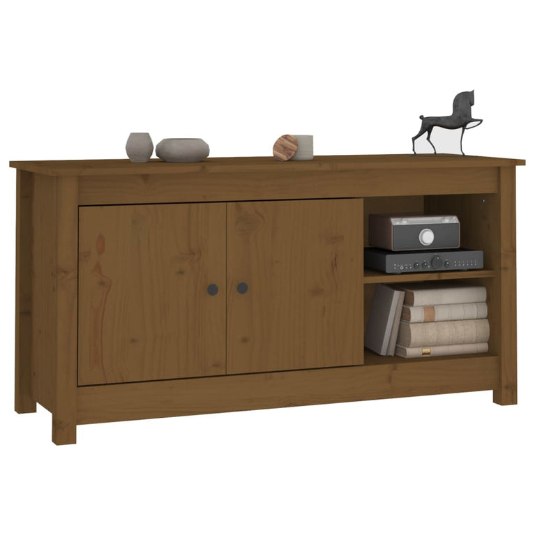 Tv-meubel 103x36,5x52 cm massief grenenhout honingbruin MeubelReus