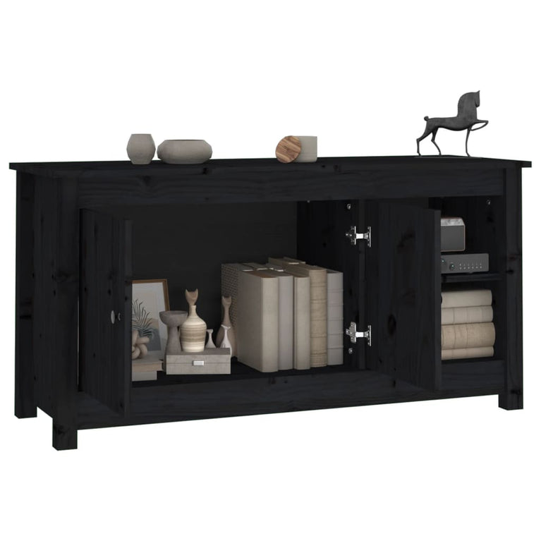 Tv-meubel 103x36,5x52 cm massief grenenhout zwart MeubelReus