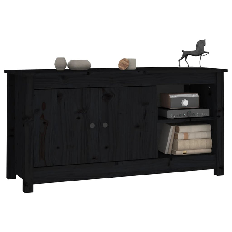 Tv-meubel 103x36,5x52 cm massief grenenhout zwart MeubelReus