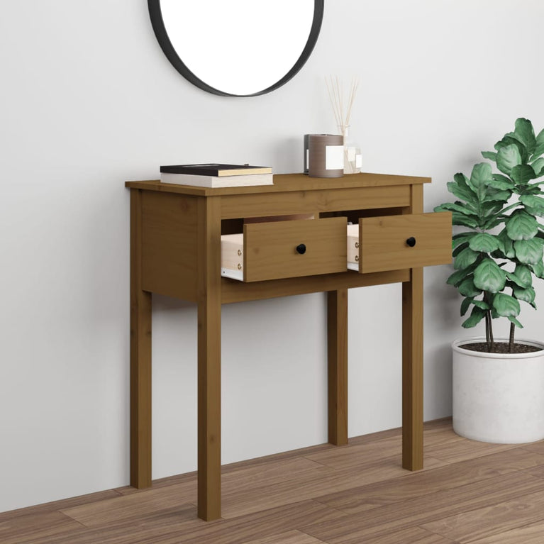Wandtafel 70x35x75 cm massief grenenhout honingbruin MeubelReus
