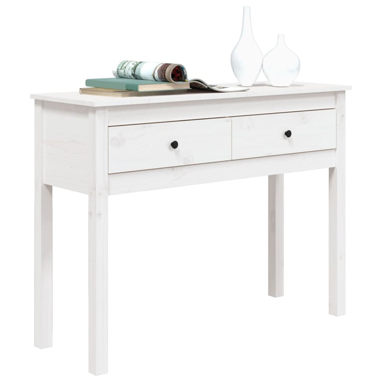 Wandtafel 100x35x75 cm massief grenenhout wit MeubelReus