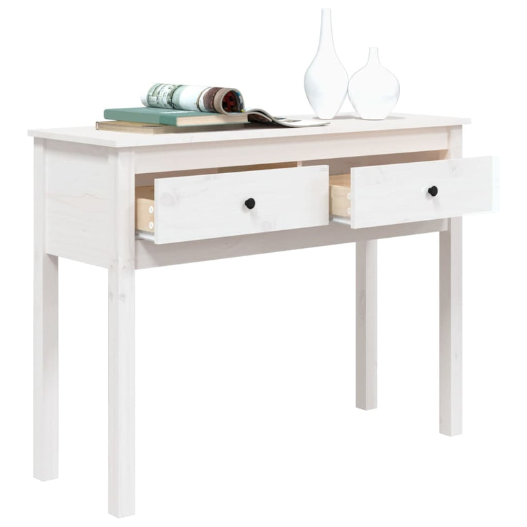 Wandtafel 100x35x75 cm massief grenenhout wit MeubelReus
