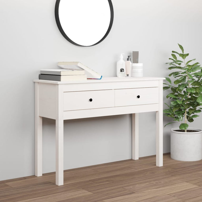 Wandtafel 100x35x75 cm massief grenenhout wit MeubelReus