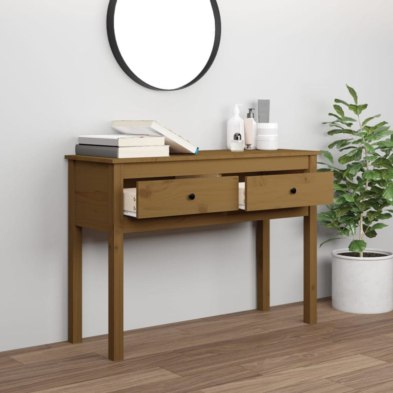 Wandtafel 100x35x75 cm massief grenenhout honingbruin MeubelReus
