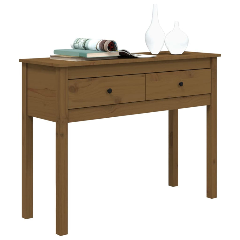 Wandtafel 100x35x75 cm massief grenenhout honingbruin MeubelReus