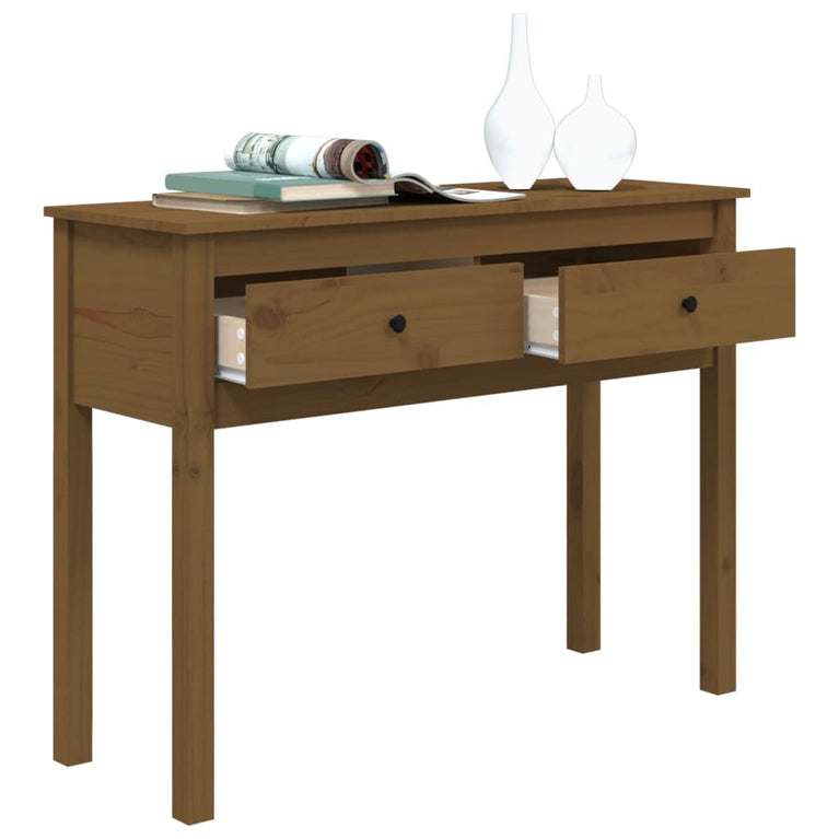 Wandtafel 100x35x75 cm massief grenenhout honingbruin MeubelReus