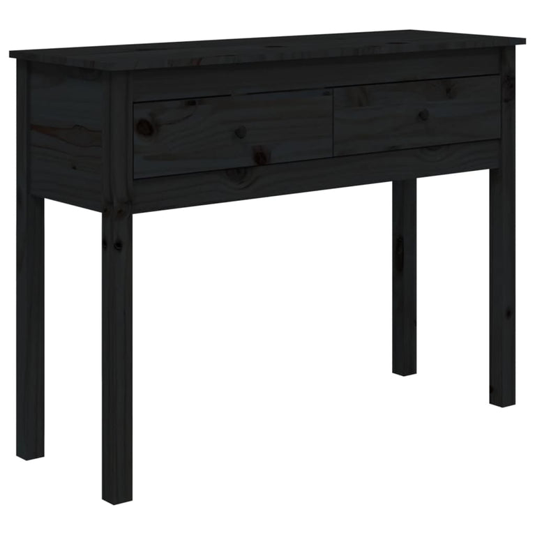 Wandtafel 100x35x75 cm massief grenenhout zwart MeubelReus