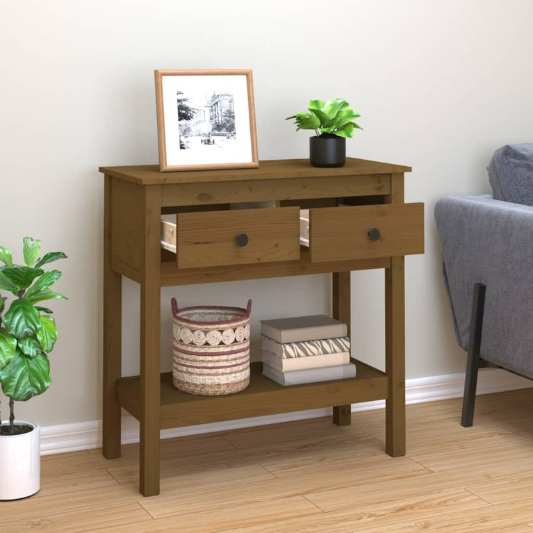 Wandtafel 75x35x75 cm massief grenenhout honingbruin MeubelReus