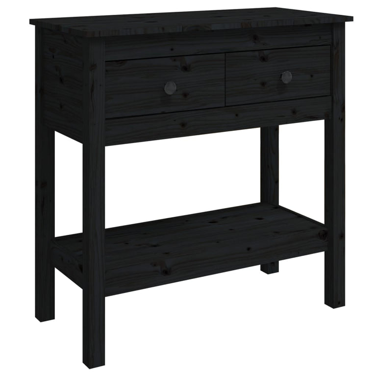 Wandtafel 75x35x75 cm massief grenenhout zwart MeubelReus