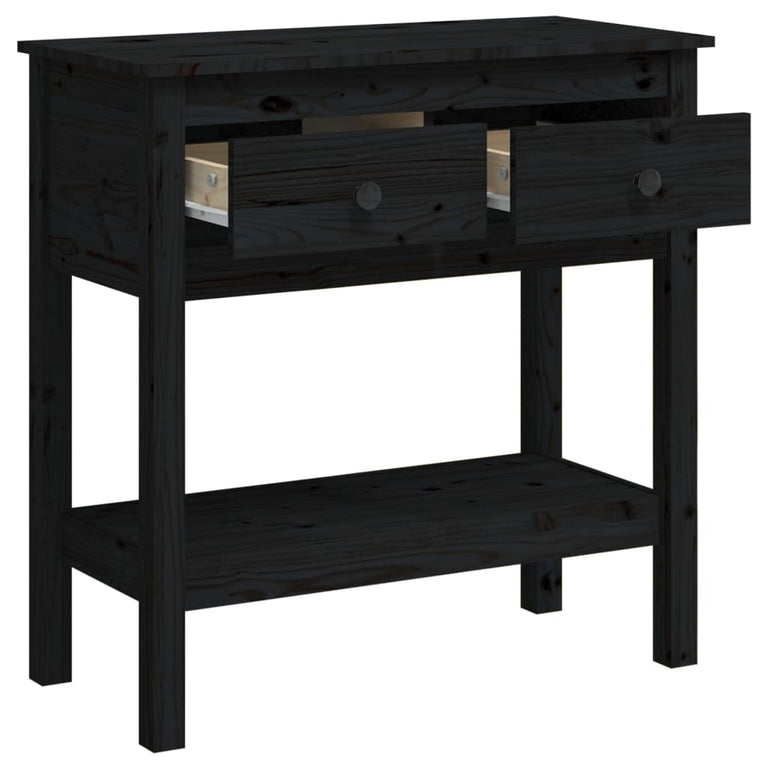 Wandtafel 75x35x75 cm massief grenenhout zwart MeubelReus
