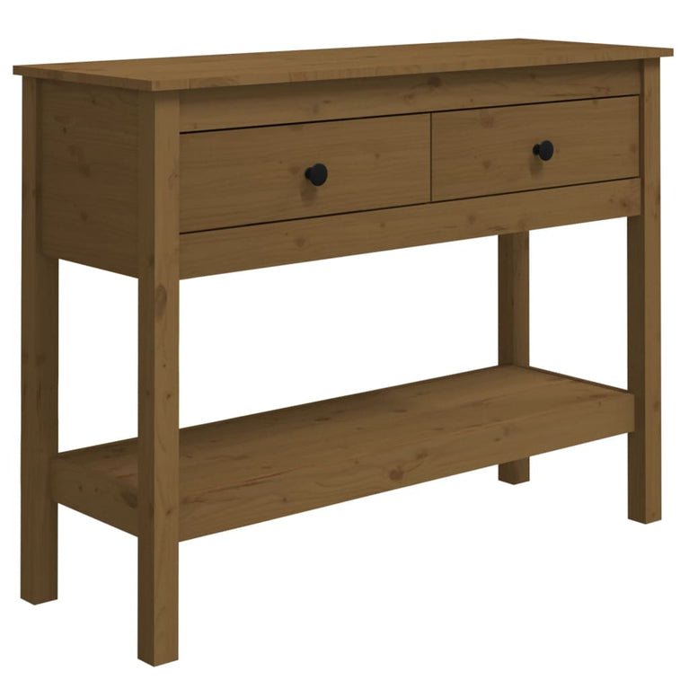 Wandtafel 100x35x75 cm massief grenenhout honingbruin MeubelReus