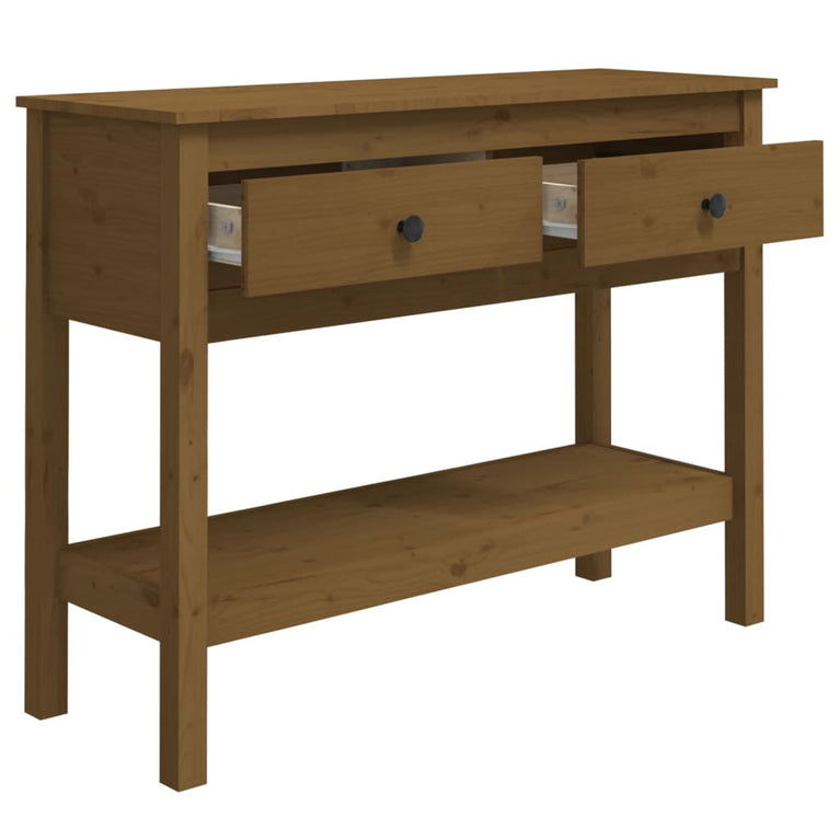 Wandtafel 100x35x75 cm massief grenenhout honingbruin MeubelReus