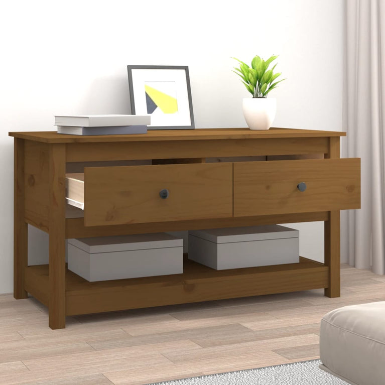 Salontafel 102x49x55 cm massief grenenhout honingbruin MeubelReus