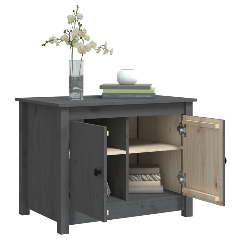 Salontafel 71x49x55 cm massief grenenhout grijs MeubelReus