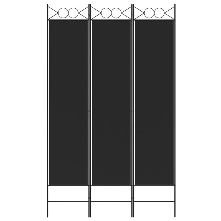 Kamerscherm met 3 panelen 120x200 cm stof zwart MeubelReus