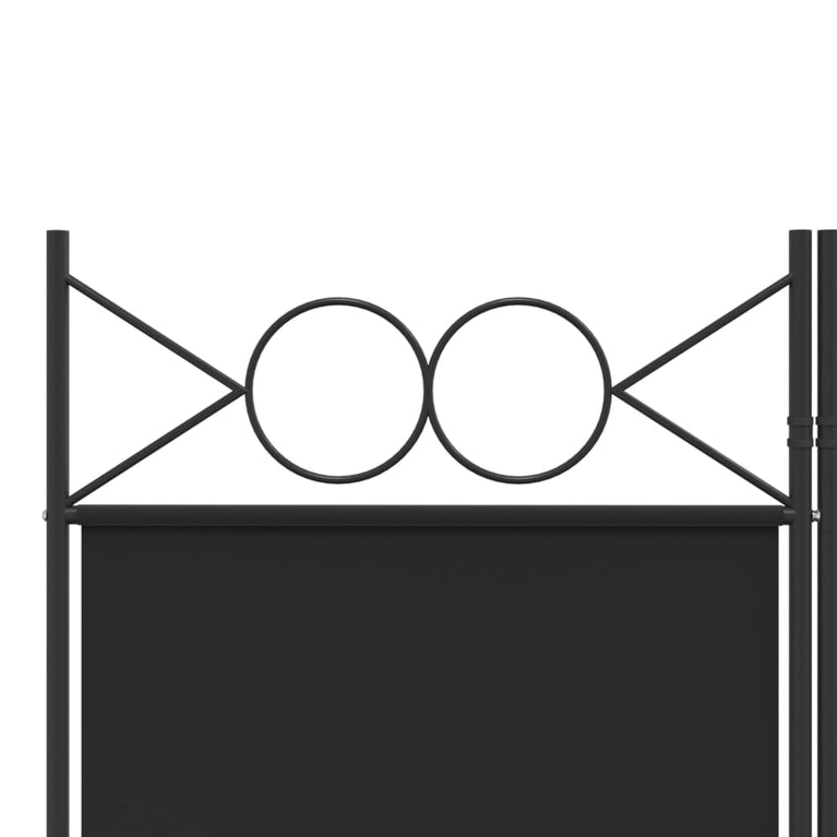 Kamerscherm met 3 panelen 120x200 cm stof zwart MeubelReus