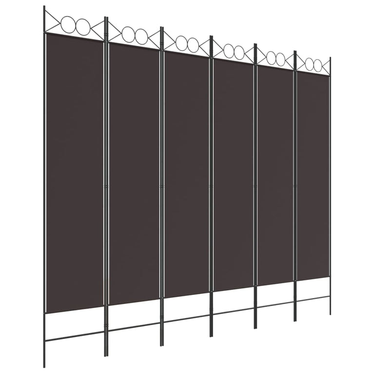 Kamerscherm met 6 panelen 240x200 cm stof bruin MeubelReus